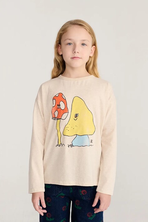 Bobo Choses Μακρυμάνικο παιδικό βαμβακερό Mush Monster μπεζ B226AC012
