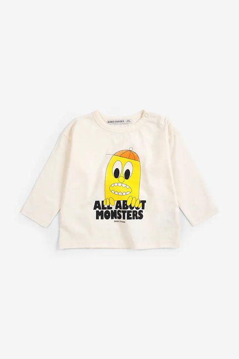 Bobo Choses a maniche lunghe per bambini in cotone Bigtooth Lemon beige B226AB042