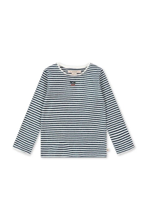 Konges Sløjd Tričko s dlhým rukávom detské s bavlnou ROLI STRIPE BLOUSE OCS modré KS107376