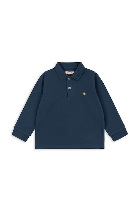 Konges Sløjd Longsleeve dziecięcy bawełniany FLORIAN LS POLO GOTS granatowy KS106024