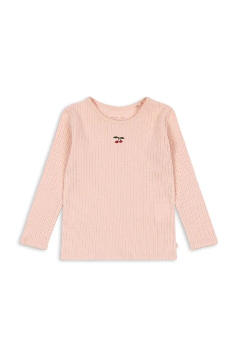 Konges Sløjd tričko s dlhým rukávom detské bavlnené MINNIE BLOUSE GOTS ružové KS106165