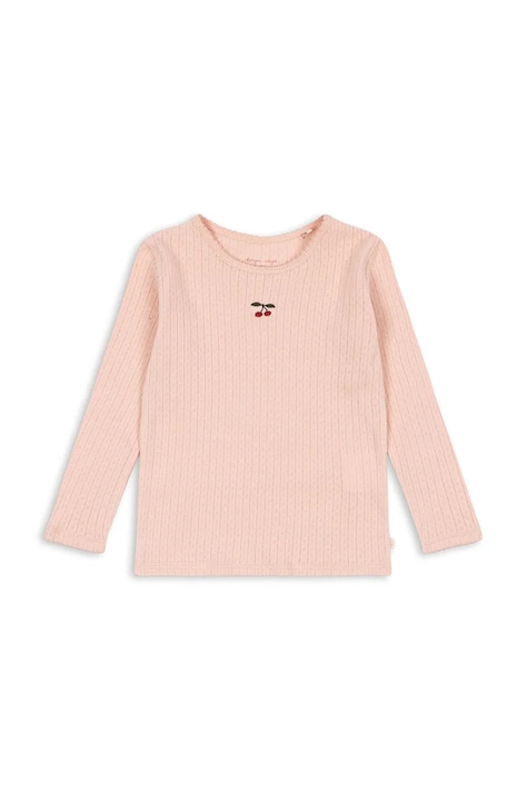 Konges Sløjd tričko s dlhým rukávom detské bavlnené MINNIE BLOUSE GOTS ružové KS106165