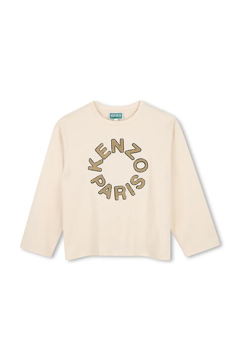Kenzo Kids Μακρυμάνικο παιδικό βαμβακερό μπεζ K62054