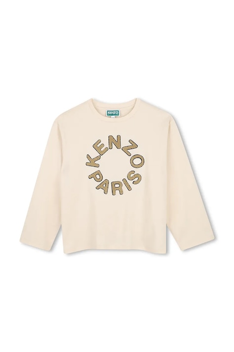 Kenzo Kids Блуза с дълги ръкави за деца от памук бежова K62054