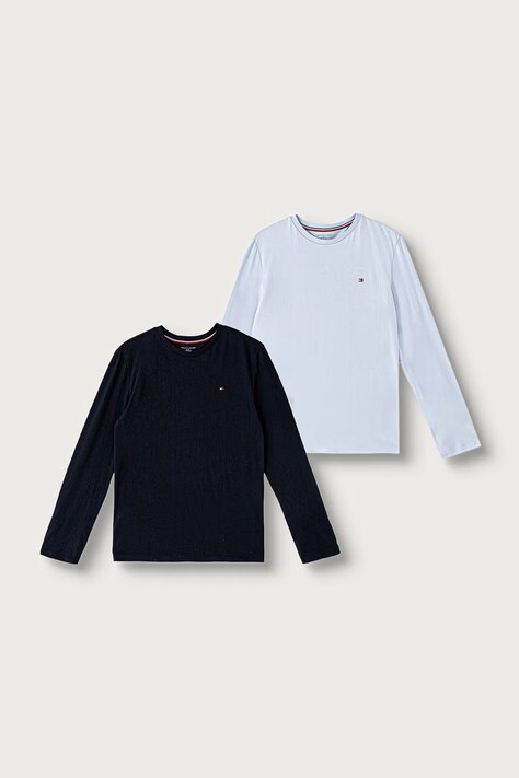 Tommy Hilfiger Блуза с дълги ръкави за деца от памук 2 броя синя UK0UK00077