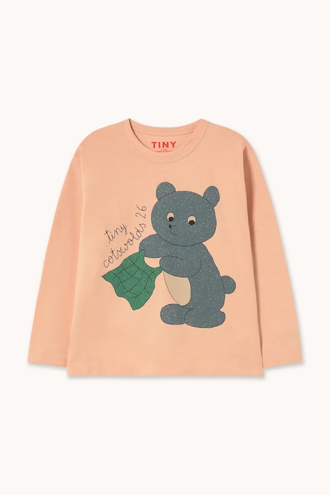Tinycottons μακρυμάνικο παιδικό βαμβακερό BEAR GRAPHIC SLEEVE TEE μπεζ AW26-417