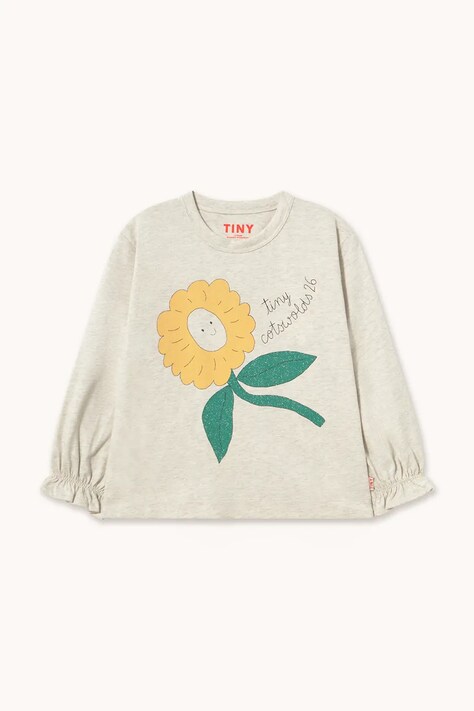 Tinycottons hosszúujjú gyerek pamut TINY DAISY GRAPHIC SLEEVE TEE bézs AW26-415