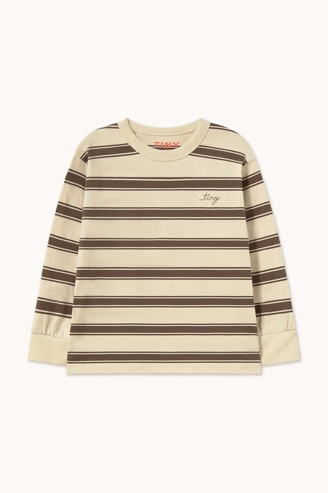 Tinycottons hosszúujjú gyerek pamut RETRO STRIPES SLEEVE TEE bézs AW26-368