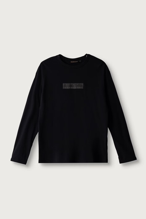 Napapijri Μακρυμάνικο παιδικό βαμβακερό S-NEW BOX LOGO LS μαύρο NP0A8B3N9411