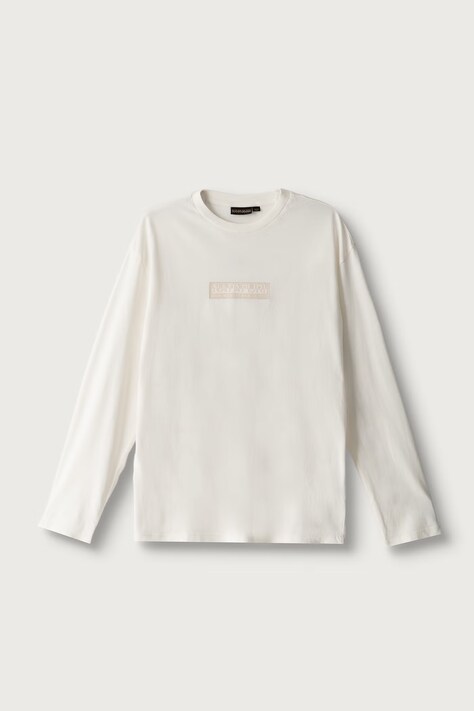 Napapijri Longsleeve dziecięcy bawełniany S-NEW BOX LOGO LS beżowy NP0A8B3NN1A1