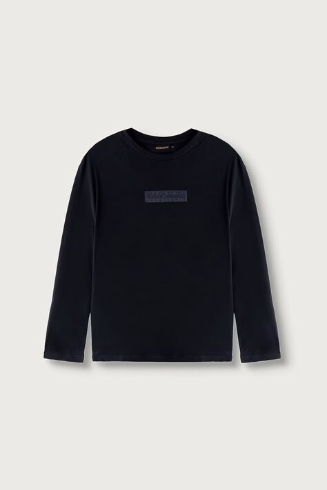 Napapijri Longsleeve dziecięcy bawełniany S-NEW BOX LOGO LS granatowy NP0A8B3N1761