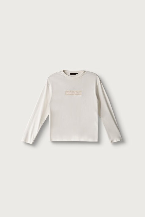 Napapijri Longsleeve dziecięcy bawełniany S-NEW BOX LOGO LS beżowy NP0A8B3NN1A1