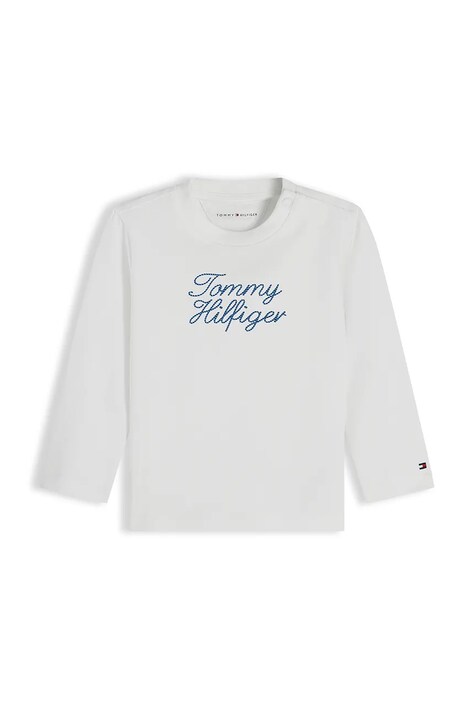 Tommy Hilfiger longsleeve niemowlęcy z bawełną biały KN0KN02296