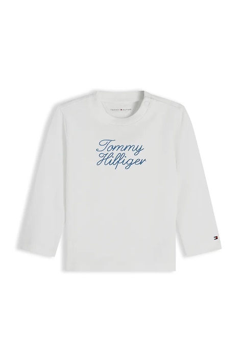 Tommy Hilfiger longsleeve niemowlęcy z bawełną biały KN0KN02296
