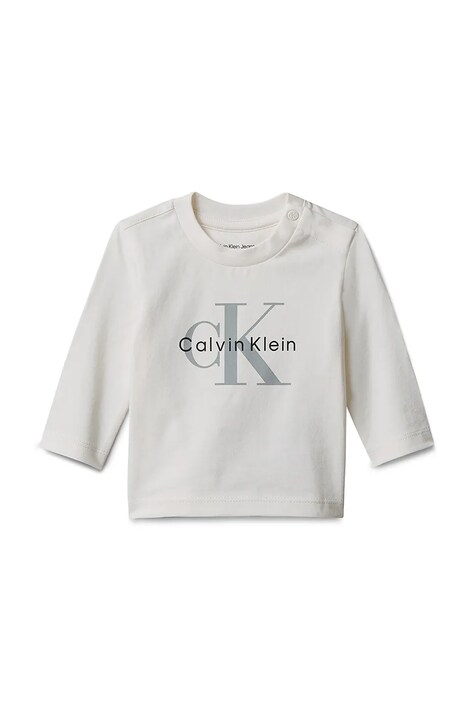 Calvin Klein Jeans longsleeve dziecięcy z bawełną biały LV1CKTJA49