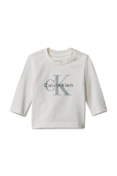 Calvin Klein Jeans μακρυμάνικο παιδικό με βαμβάκι λευκό LV1CKTJA49