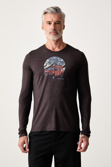Smartwool Longsleeve męski z wełną merino brązowy SW003170P851