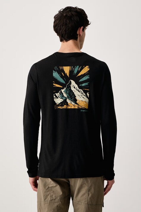 Smartwool Longsleeve sportowy męski z wełną merino czarny SW0031680011