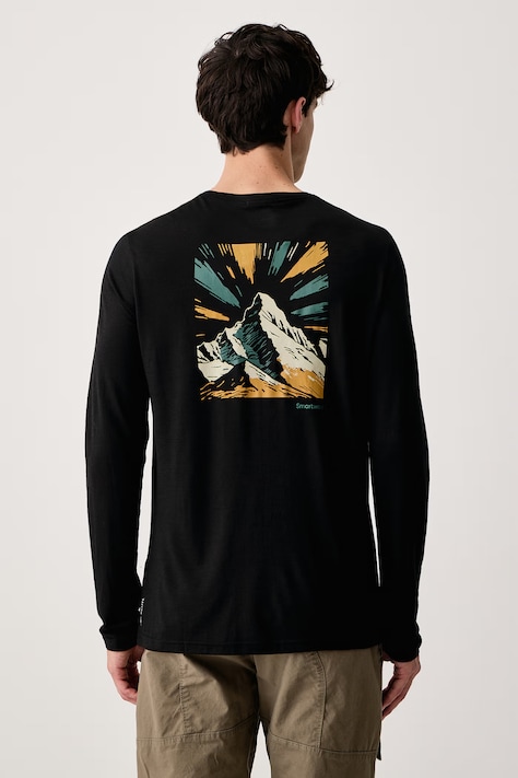 Smartwool Longsleeve sportowy męski z wełną merino czarny SW0031680011