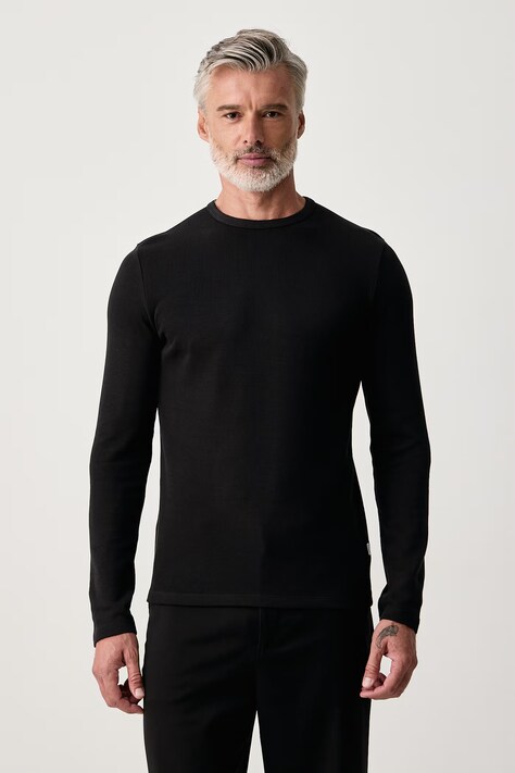 Lindbergh Longsleeve męski bawełniany czarny 30.403021
