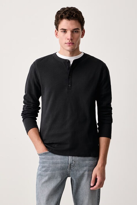 rag & bone Longsleeve męski bawełniany czarny RF8726FT2TM