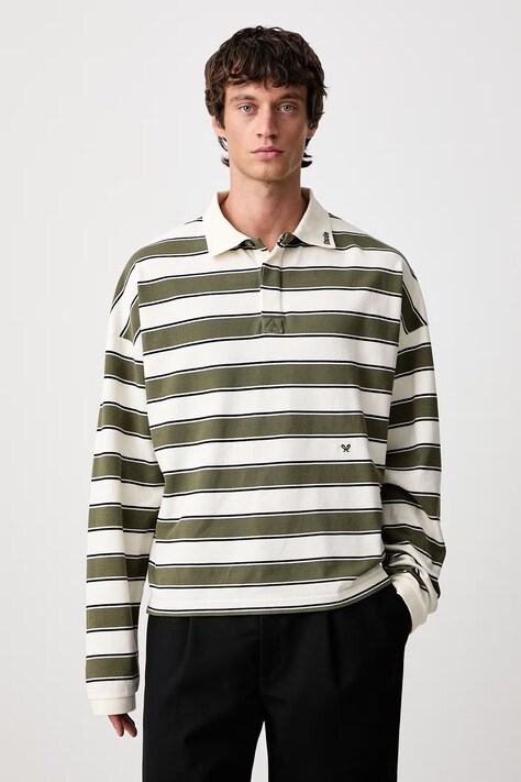 RHUDE Fontaine a maniche lunghe da uomo in cotone beige RHFW26PO01358