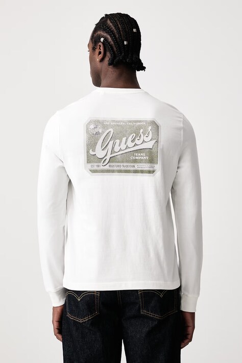 Guess Jeans Longsleeve męski bawełniany beżowy M6BI13 K5328