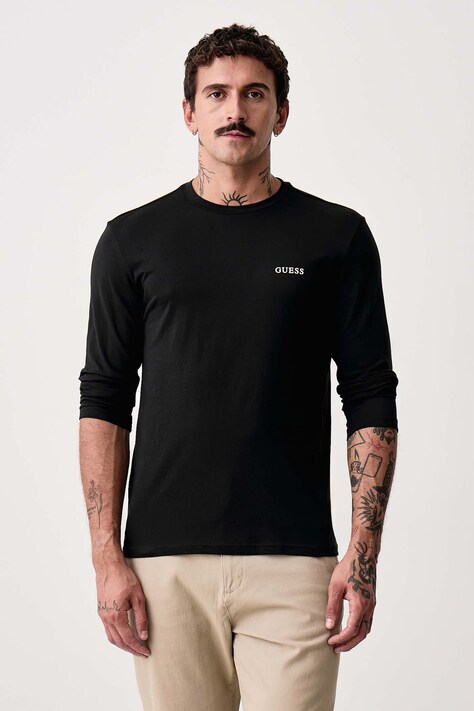 Guess Longsleeve męski bawełniany 3-pack czarny U6BG04 K5370