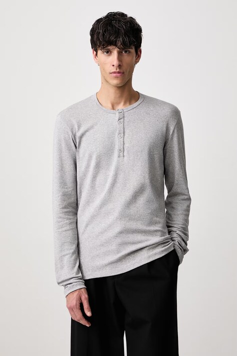 MM6 Maison Margiela Longsleeve męski z bawełną szary MJMF00020
