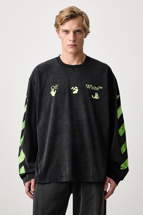Off-White Bacco Arrow Skate tričko s dlouhým rukávem pánské bavlněné černé 44MAB09CF26J008001