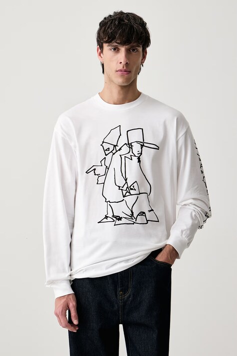 Carhartt WIP Blinkerfluid T-Shirt longsleeve Men's cotton white I037238