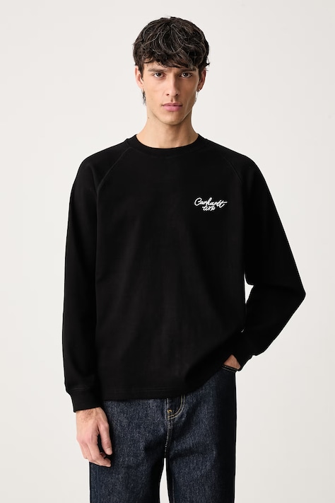 Carhartt WIP Signature Rib T-Shirt tričko s dlouhým rukávem pánské bavlněné černé I037121