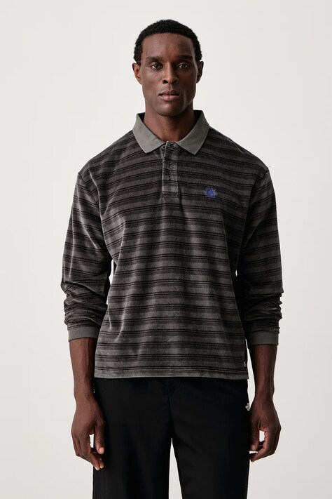 Rip Curl Longsleeve męski z bawełną DISORDER POLO szary 010MPO
