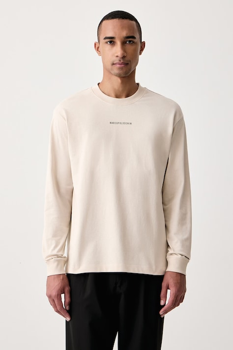 Marc O'Polo Longsleeve męski bawełniany beżowy 5000012354