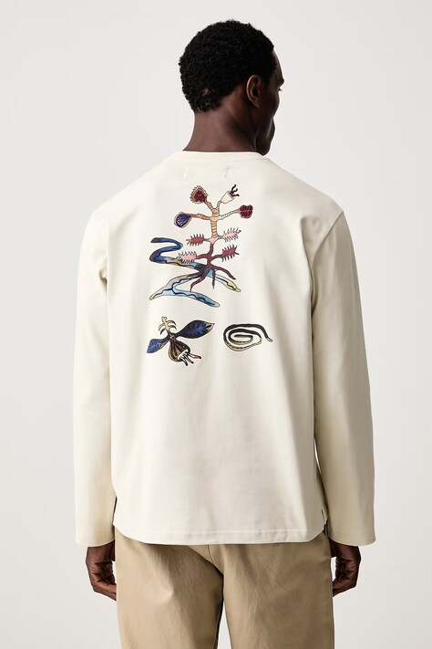 OAS Longsleeve męski bawełniany beżowy 104005.3026