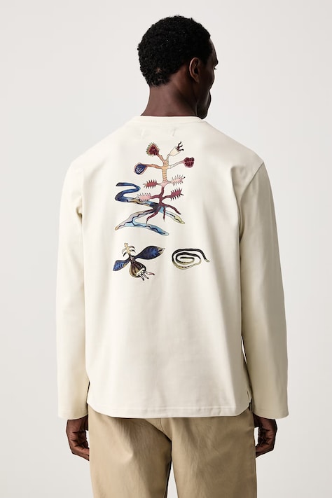 OAS Longsleeve męski bawełniany beżowy 104005.3026