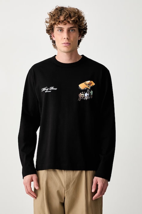 Filling Pieces longsleeve męski bawełniany czarny 422631500360
