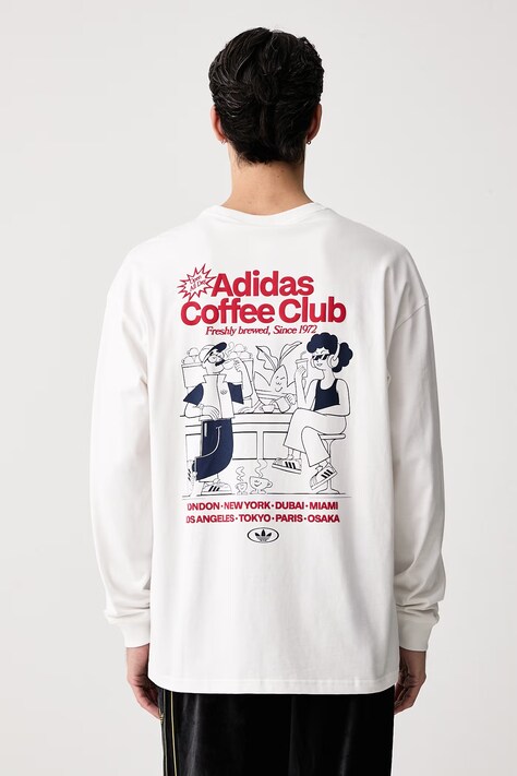 adidas Originals Longsleeve męski bawełniany Cafe Loose biały LL1038