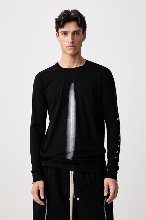 Rick Owens DRKSHDW Level tričko s dlouhým rukávem pánské bavlněné černé DU02F6265 RNEP8