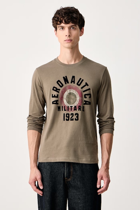 Aeronautica Militare Longsleeve męski bawełniany zielony TS2570UJ00641