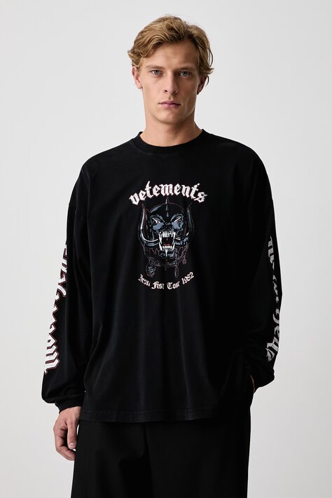 Vetements Vetements x Motorhead longsleeve męski bawełniany czarny MH27LS243B
