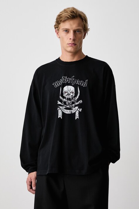 Vetements Vetements x Motorhead longsleeve męski bawełniany czarny MH27LS244B