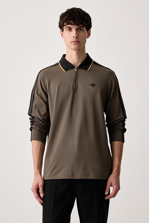 adidas Originals Polo męskie z bawełną Engineered Rib zielone KS9267