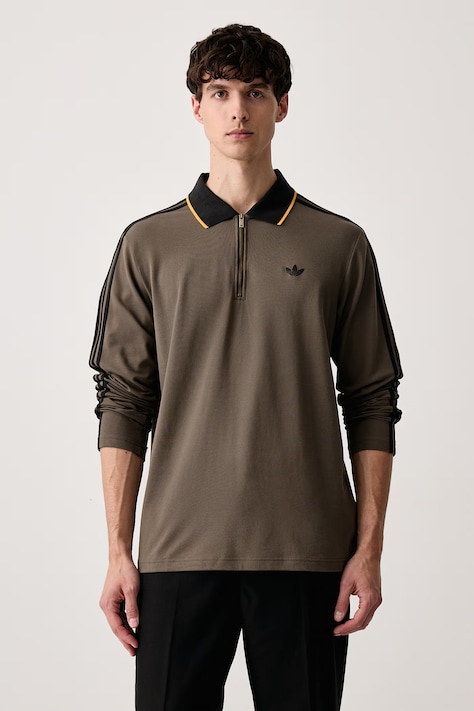 adidas Originals Polo męskie z bawełną Engineered Rib zielone KS9267