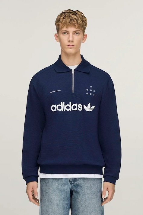 adidas Originals ADI008 X SFTM majica dugih rukava za muškarce s pamukom plava LD1916