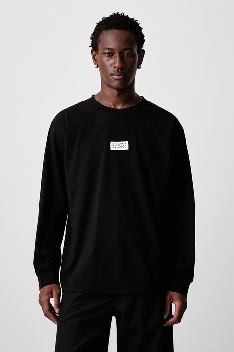 MM6 Maison Margiela Longsleeve męski bawełniany czarny SH0NH0028-M20258