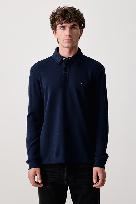 Tommy Hilfiger Longsleeve męski bawełniany z elastanem granatowy MW0MW44651