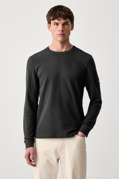 Calvin Klein Jeans Majica dugih rukava za muškarce od pamuka crna LV04RJ209G
