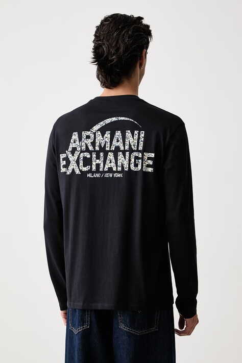 Armani Exchange majica dugih rukava za muškarce od pamuka mornarsko plava XM003101 AF10361