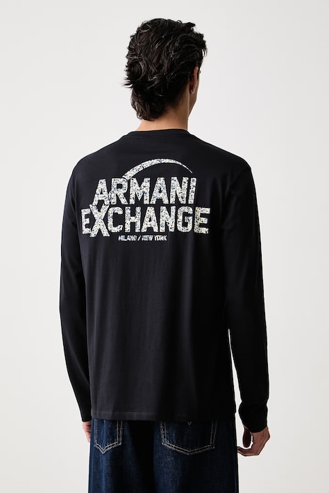Armani Exchange majica dugih rukava za muškarce od pamuka mornarsko plava XM003101 AF10361